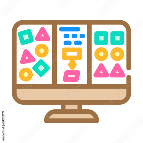 unsupervised machine learning color icon vector. unsupervised machine learning sign. isolated symbol illustration