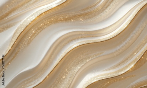 Wallpaper Mural Luxury, Smooth Material Banner. Gold Glistening Fabric Background with Ripples and Folds Torontodigital.ca