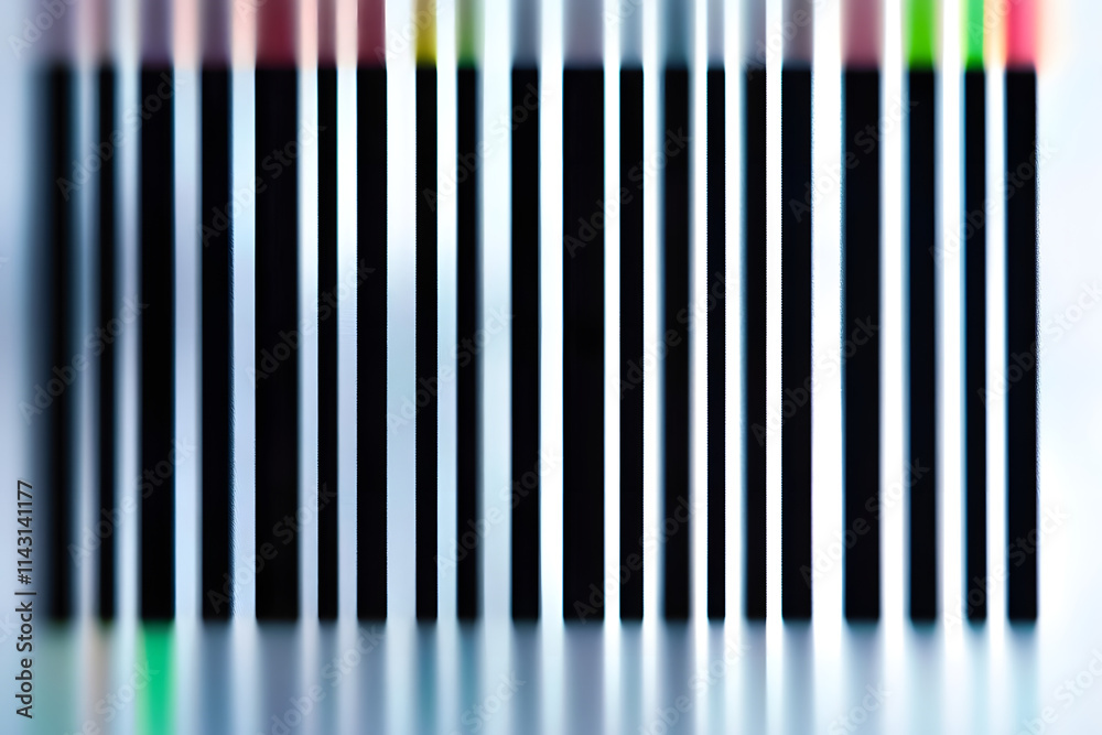 Close-up of a barcode on a transparent background. showcasing the intricate lines symbolizing product data in a retail and inventory system.