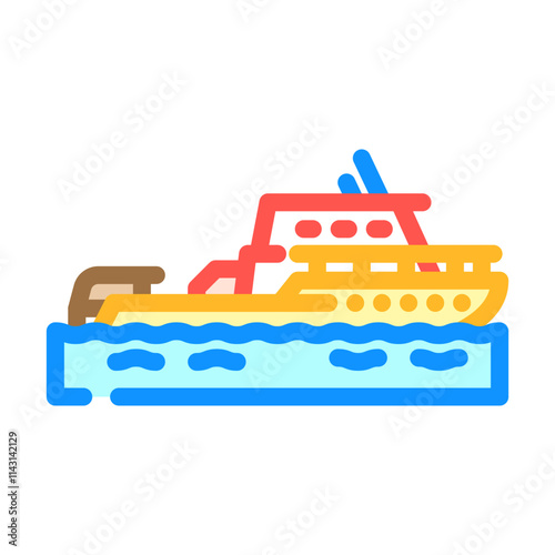 patrol boat ship transport marine color icon vector. patrol boat ship transport marine sign. isolated symbol illustration