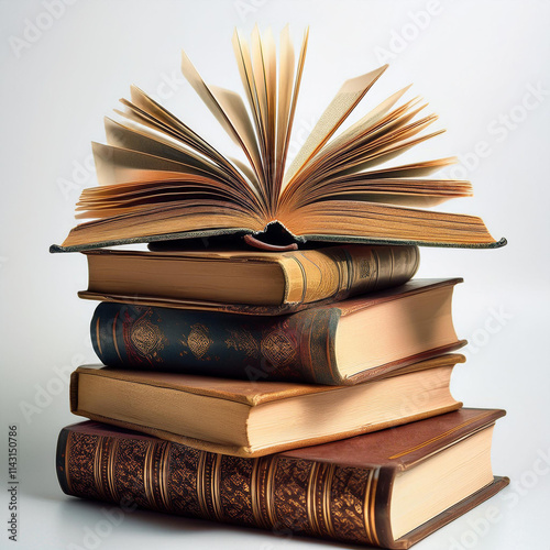 Generated image of books stacked
