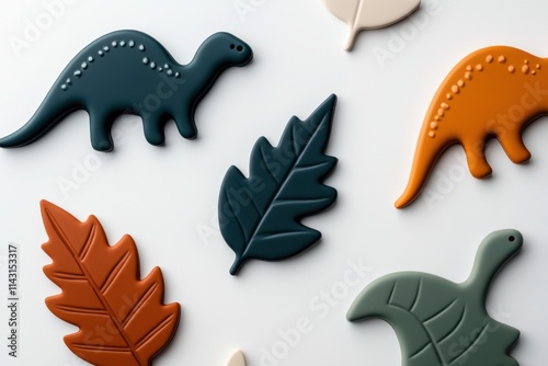 modern dinosaur illustrations, sleek and modern dinosaur clipart set with simple lines and design on a crisp white background