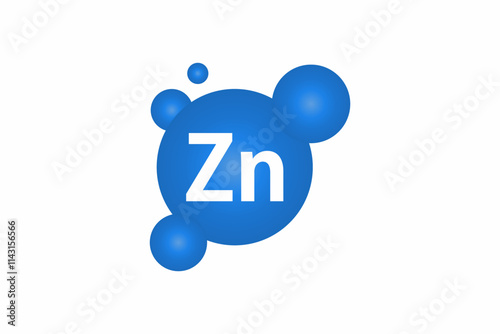 Zn Zinc Vector. Mineral Blue Pill Icon. Vitamin Capsule Pill Icon. zinc for healthcare design. Vitamin complex. Healthcare concept. Food concept