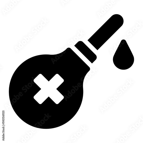 Pear enema glyph icon for nursing and medical procedures