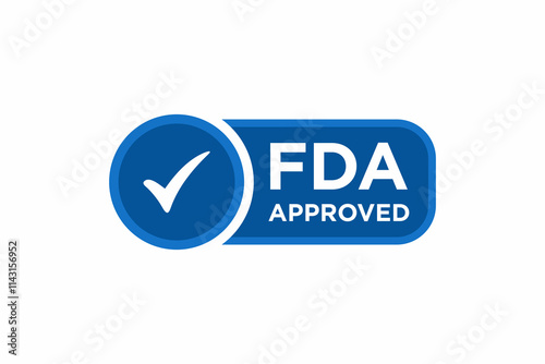 FDA Approved Food and Drug Administration icon label. FDA approved vector icons. Food and Drug Administration stamp