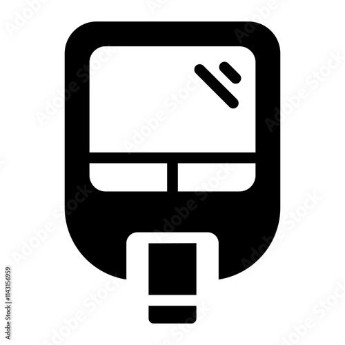 Glucometer glyph icon for diabetes care and blood sugar monitoring