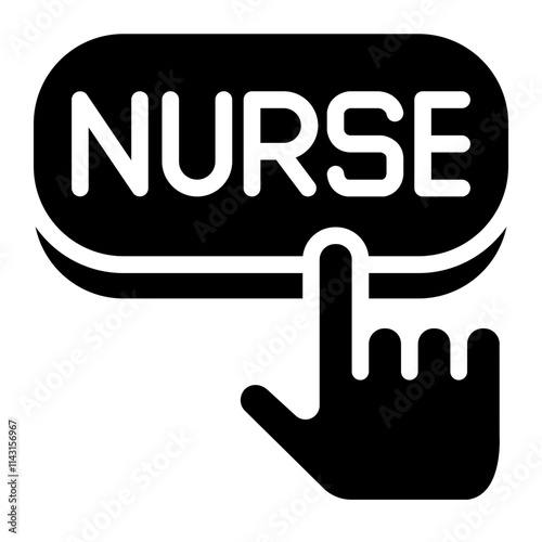 Nurse call button glyph icon for patient assistance and hospital care