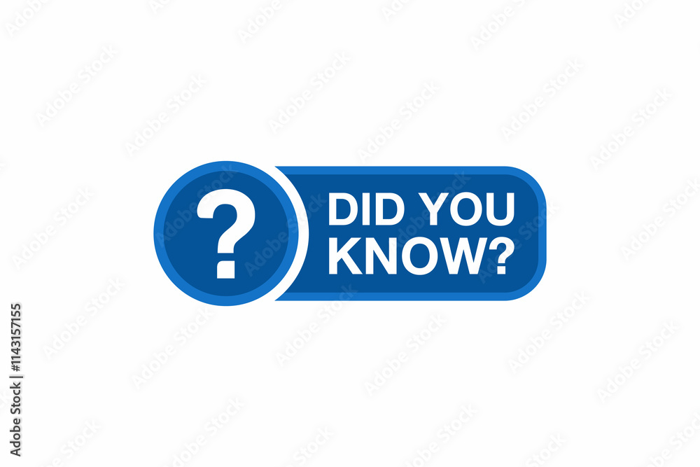 Did you know question label icon. Clipart image isolated on white background. Did you know with question mark, banner vector design stock illustration Did you know question label icon. Clipart image isolated on white background. Did you know with question mark, banner vector design stock illustration