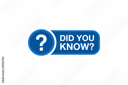 Did you know question label icon. Clipart image isolated on white background. Did you know with question mark, banner vector design stock illustration
