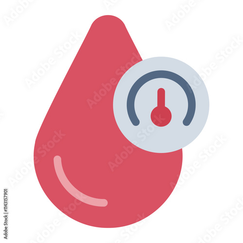 Blood pressure flat icon for cardiovascular diagnostics