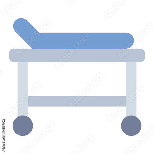 Hospital stretcher flat icon for emergency and patient transport