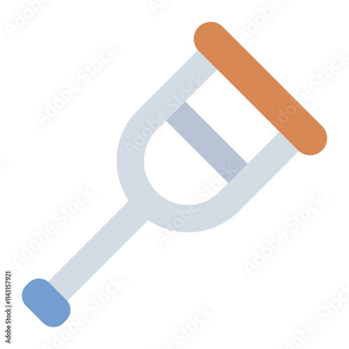 Crutch flat icon for mobility aid and nursing care