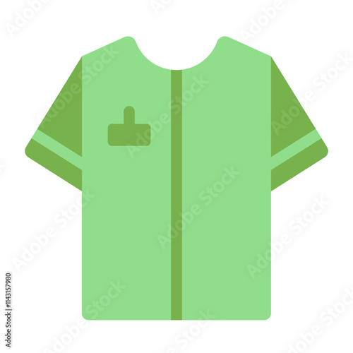 Nursing scrub uniform flat icon representing healthcare professionals