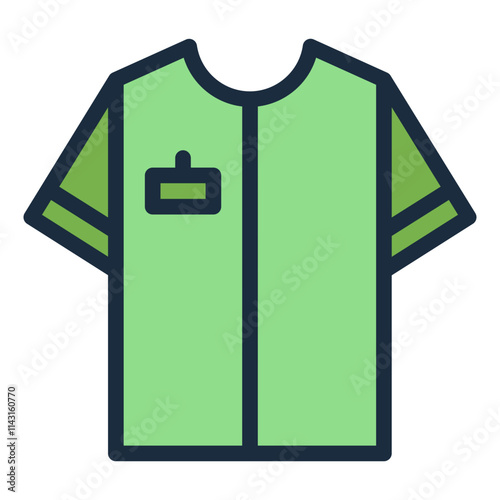 Nursing scrub uniform filled line icon representing healthcare professionals