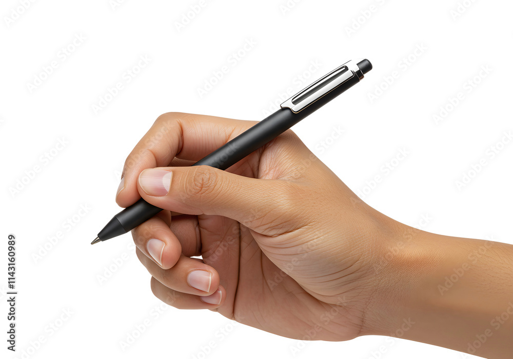 Hand holding stylus isolated on transparent background, png Hand holding stylus isolated on transparent background, png