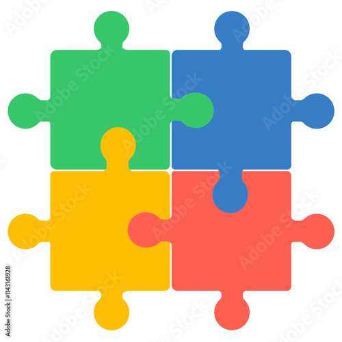 puzzle pieces vector illustration with white background
