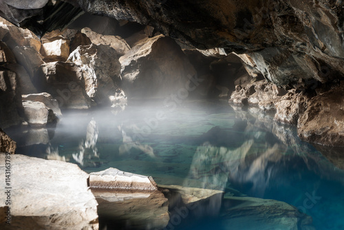 Grjotagja cave in myvatn area iceland photo