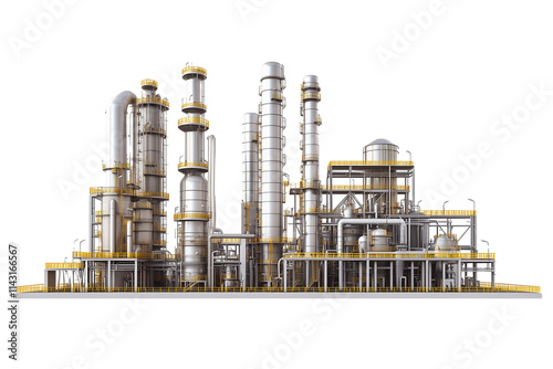 Oil refinery isolated on transparent background photo