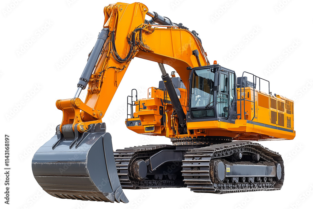 Mining excavator isolated on transparent background