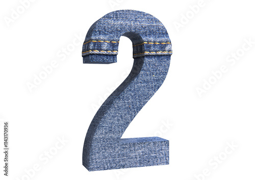 3D FONT JEANS ILLUSTRATION RENDER