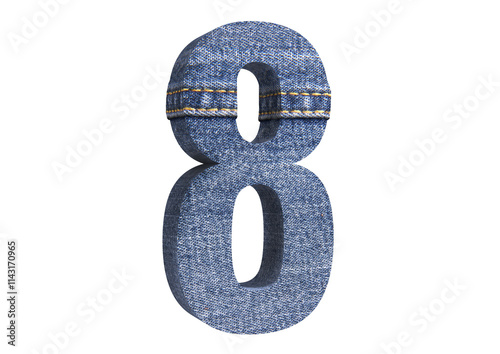 3D FONT JEANS ILLUSTRATION RENDER