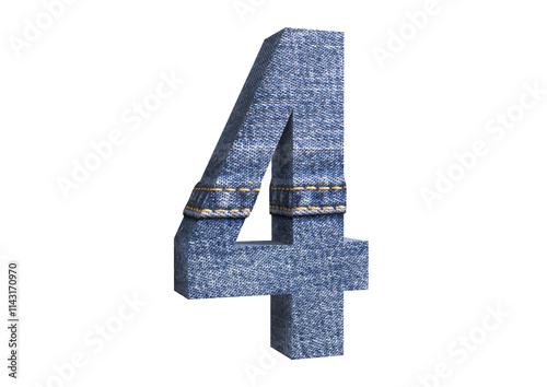 3D FONT JEANS ILLUSTRATION RENDER