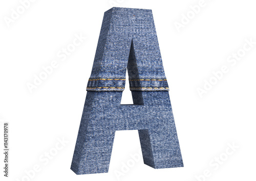 3D FONT JEANS ILLUSTRATION RENDER
