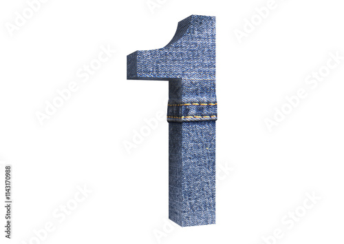 3D FONT JEANS ILLUSTRATION RENDER