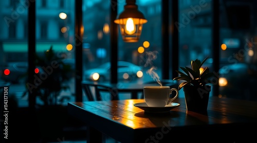 a late night coffee in a cafe