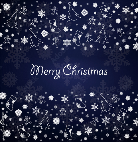 Christmas background with falling snowflakes