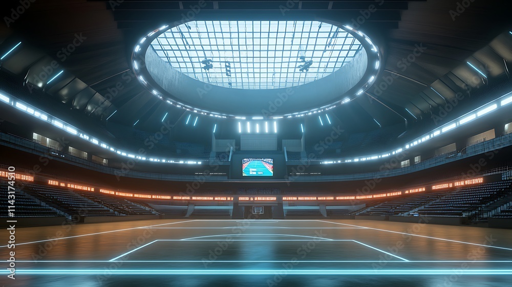 Futuristic Indoor Arena: A Vision of Modern Sports Futuristic Indoor Arena: A Vision of Modern Sports