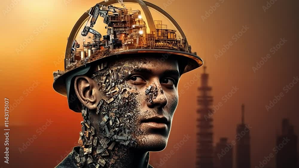 The Human Machine: A powerful and evocative image of a man with a ...