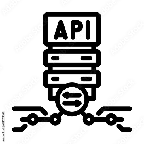 api connection line icon vector. api connection sign. isolated contour symbol black illustration