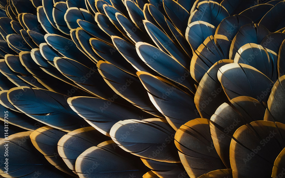 Fototapeta premium gold feathers background abstract wallpaper 
