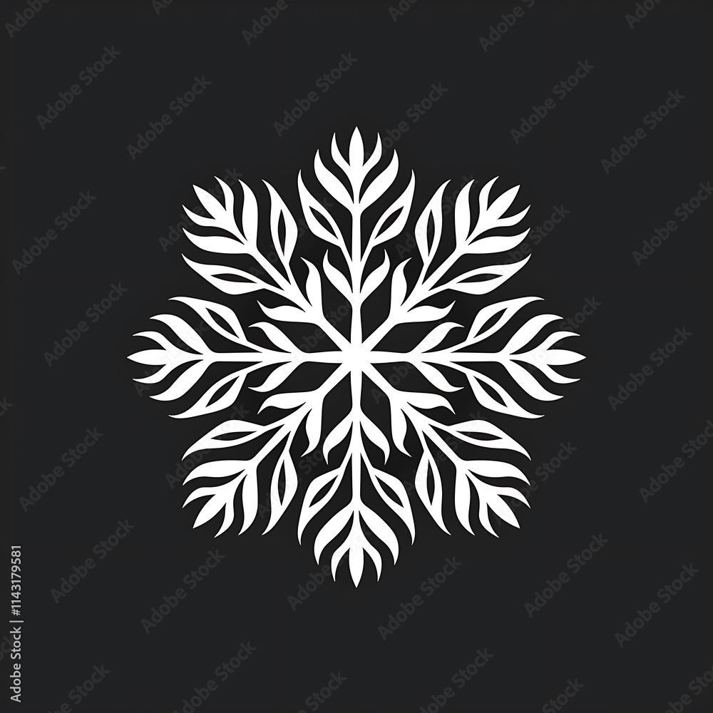 black and white snowflake isolated logo style black and white snowflake isolated logo style