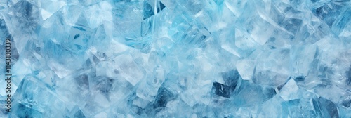 The intricate crystalline formations of blue ice reflecting the light in a mesmerizing display of natural beauty and abstract elegance