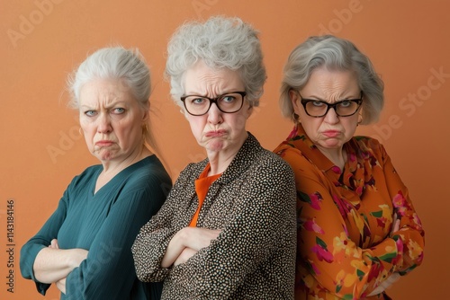 Very angry senior mature women. 