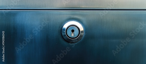 Sleek aluminum door closeup featuring a secure key lock mechanism perfect for home security and modern design themes photo