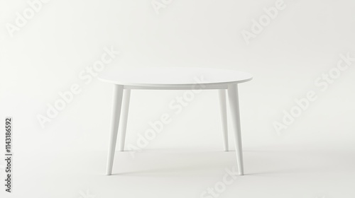 Soft Matte White Round Table on a Minimalist Background