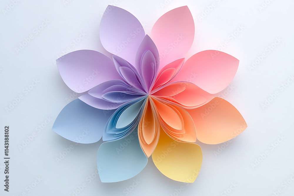 Fototapeta premium Colorful paper flower craft