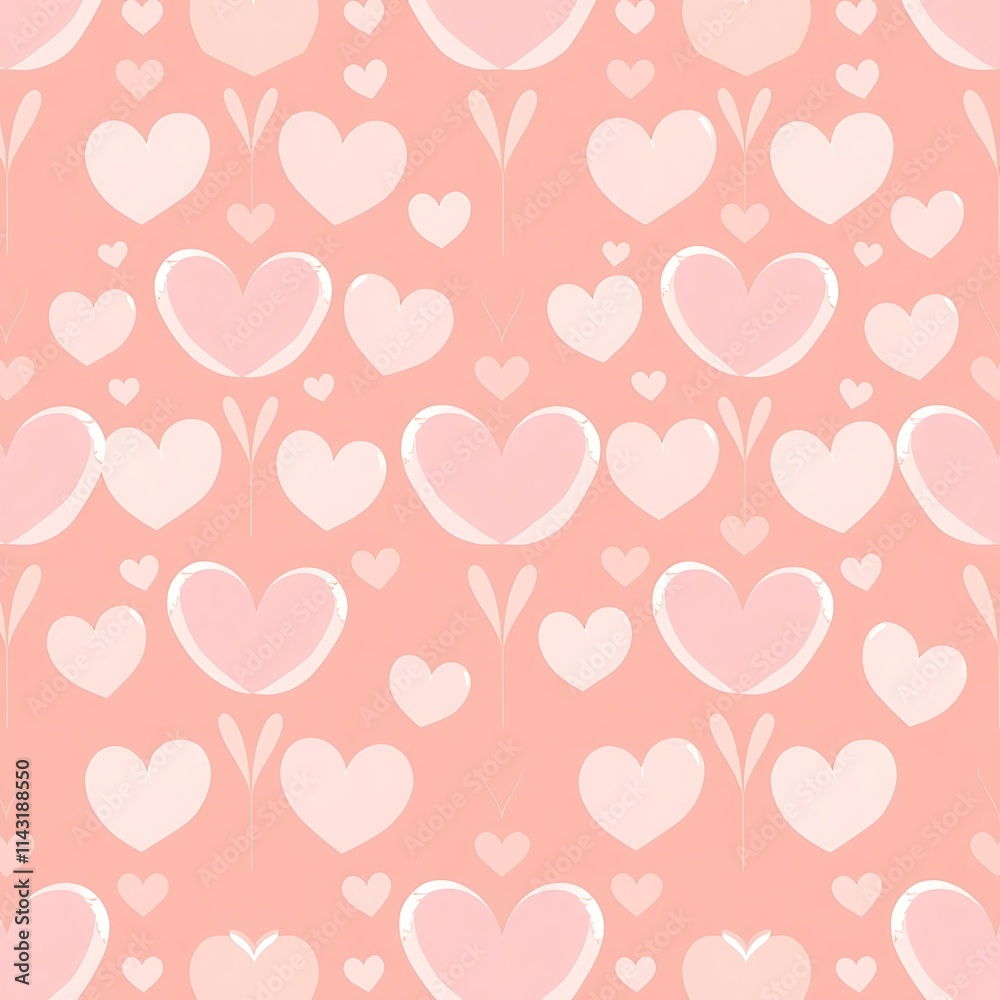 Lovely Pink Heart Pattern Lovely Pink Heart Pattern