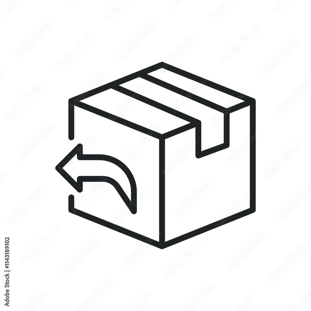 Package return thin line icons. Editable stroke and Perfect pixel on transparent background Package return thin line icons. Editable stroke and Perfect pixel on transparent background