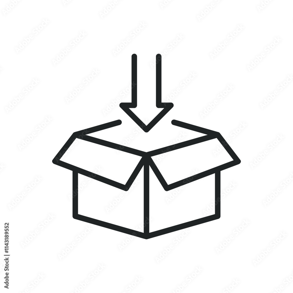 Unboxing thin line icons. Editable stroke and Perfect pixel on transparent background Unboxing thin line icons. Editable stroke and Perfect pixel on transparent background
