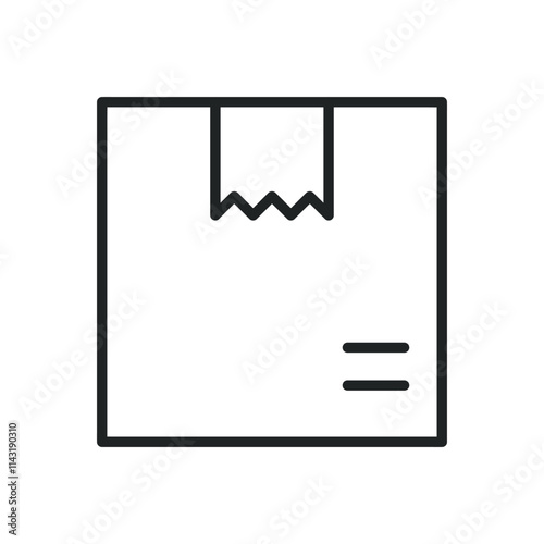 Cardbox package thin line icons. Editable stroke and Perfect pixel on transparent background