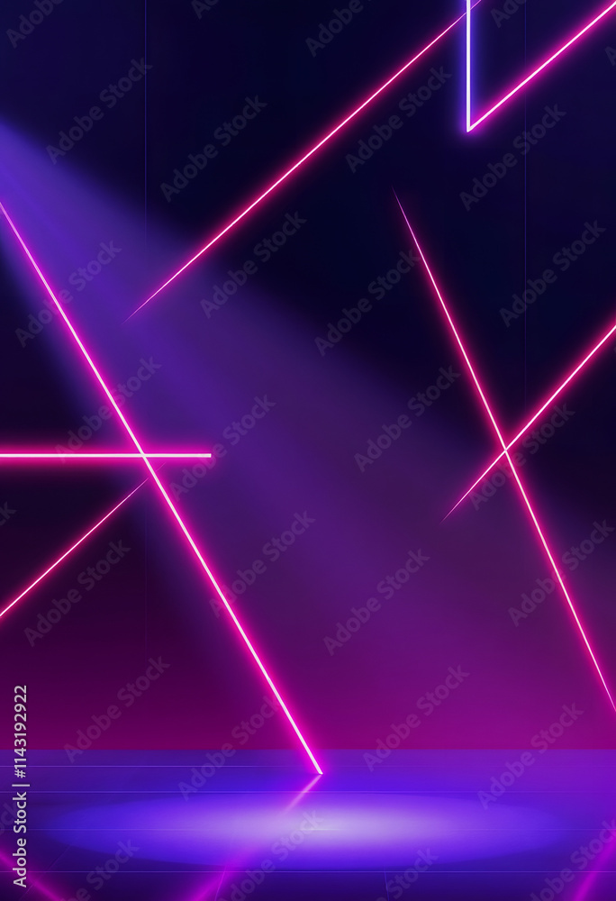Futuristic abstract neon background, geometric shapes. Abstract light, rays and lines. Empty night scene, realistic, with white tones Futuristic abstract neon background, geometric shapes. Abstract light, rays and lines. Empty night scene, realistic, with white tones