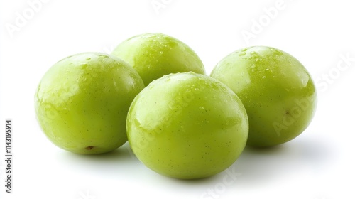 Fresh Ambarella fruits isolated on white background known as June plum versatile for raw consumption juices preserves and jams photo