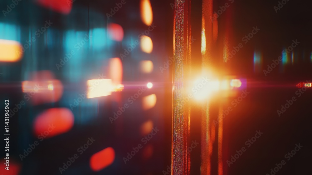 Cinematic Perspective of Vibrant Light Reflections in an Architectural Setting Cinematic Perspective of Vibrant Light Reflections in an Architectural Setting