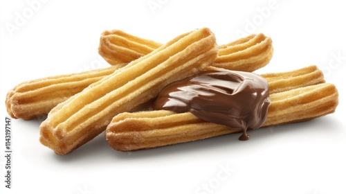 Churros served with rich chocolate spread dessert delicious treat for food lovers and dessert enthusiasts photo