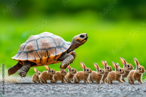 turtle on the grass photo