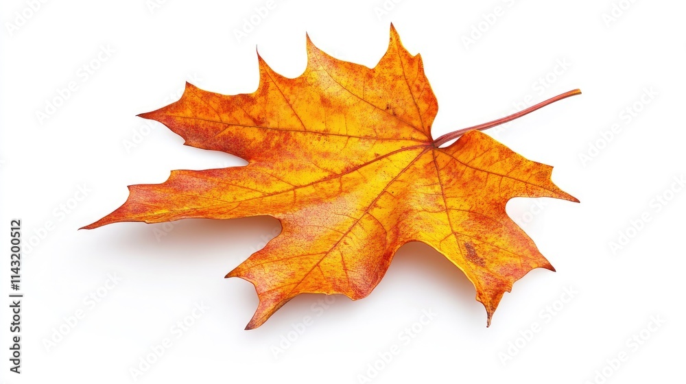 Vibrant Orange Maple Leaf Isolated on White Background Capturing the Essence of Autumn Season Vibrant Orange Maple Leaf Isolated on White Background Capturing the Essence of Autumn Season